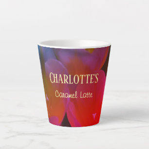 Tulips Small Floral Name and Favourite Latte Mug