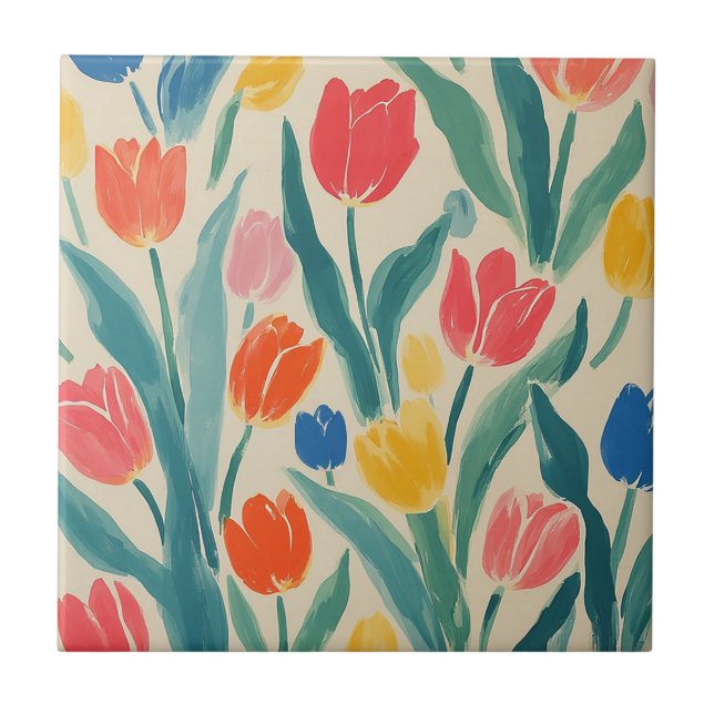 Tulips Spring Radiance Tile (Front)