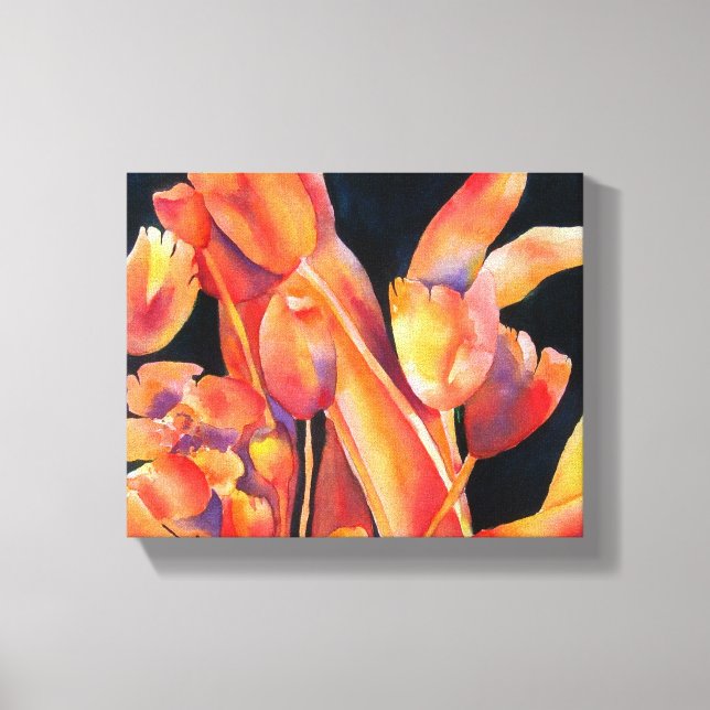 Tulips Sunset Hues Canvas  (Front)