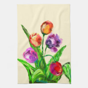 Tulips Tea Towel