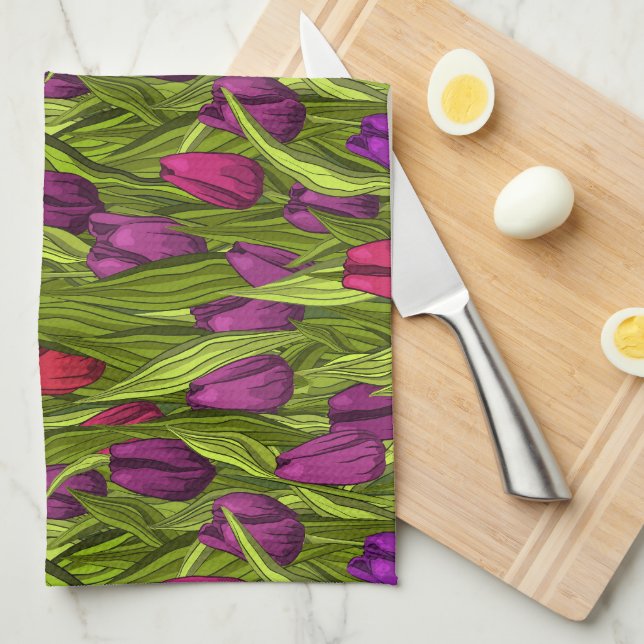 Tulips Tea Towel (Quarter Fold)