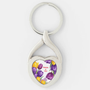 Tulips Thinking of You, Mother's Day Key Ring