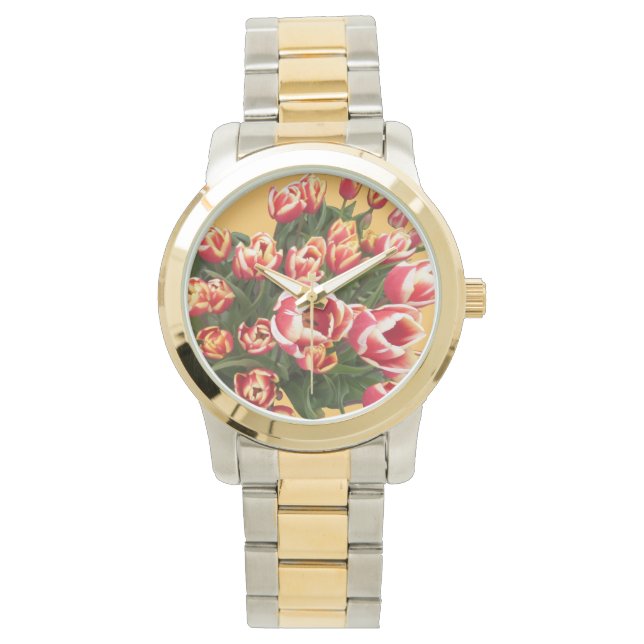 Tulips Two Tone Bracelet Watch (Front)