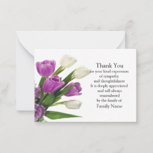 Tulips Vintage Flower Thank You Card