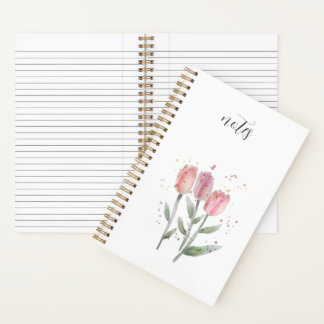 Tulips Watercolor Spiral Notebook 