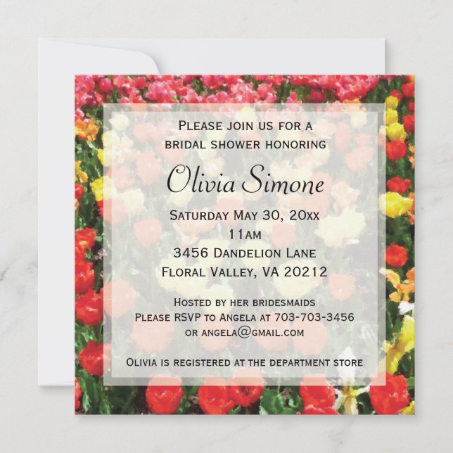 Tulips Wedding Bridal Shower Invitation (Front)