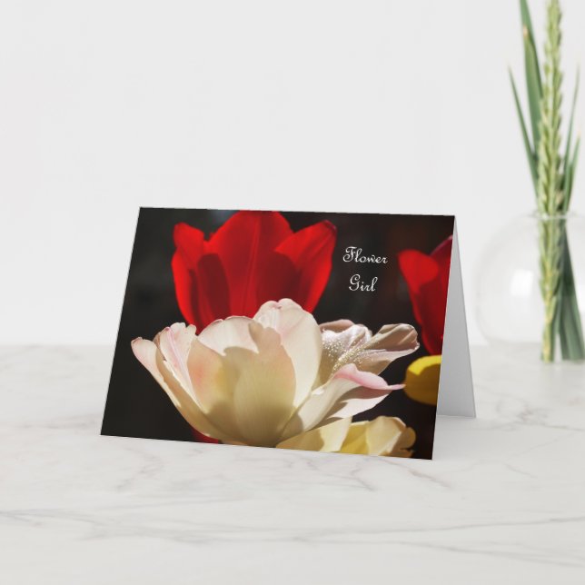 Tulips Will You Be My Flower Girl? Card (Front)