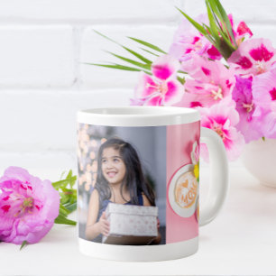  Tulips with Photo personalisation Love You Mum  Large Coffee Mug