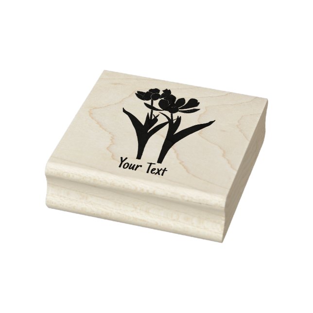 Tulips With Text Rubber Stamp (Stamp)