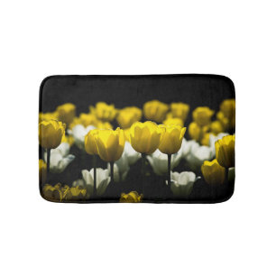 Tulips Yellow And White Bath Mat