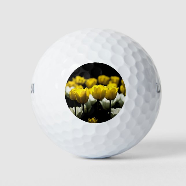 Tulips Yellow And White Golf Balls (Front)