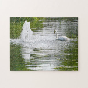 Tully, Kildare .Swans on the Lake Jigsaw Puzzle