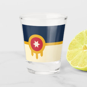 Tulsa city flag shot glass