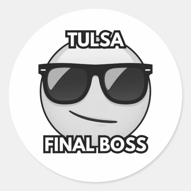 Tulsa Final Boss Cool Emoji Sticker (Front)