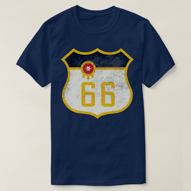 Tulsa Flag 66 Distressed T-Shirt (Design Front)