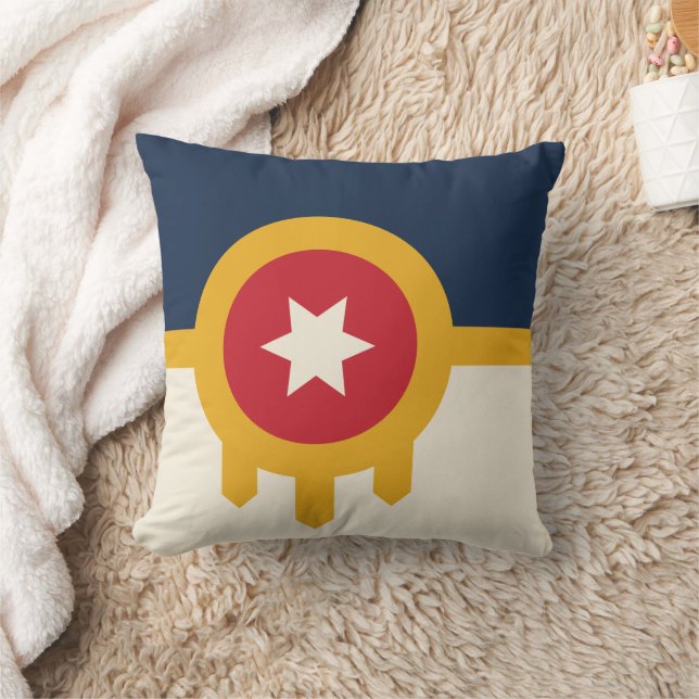 Tulsa Flag on American MoJo Pillow (Blanket)