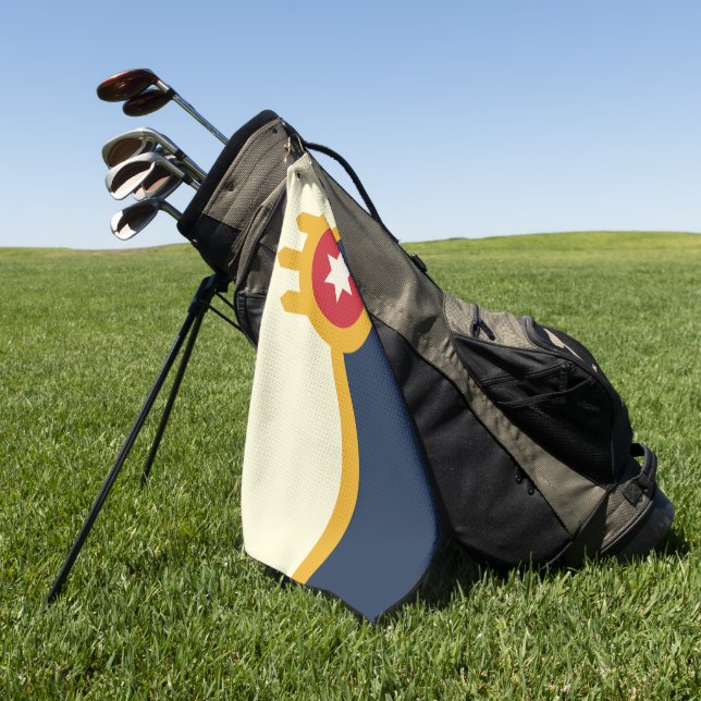 Tulsa (Oklahoma) city flag Golf Towel (Green)