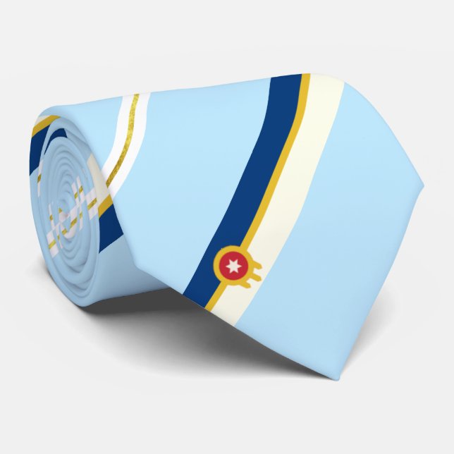Tulsa (Oklahoma) city flag Neck Tie (Rolled)