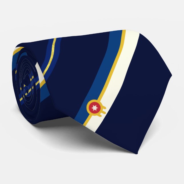 Tulsa (Oklahoma) city flag Neck Tie (Rolled)