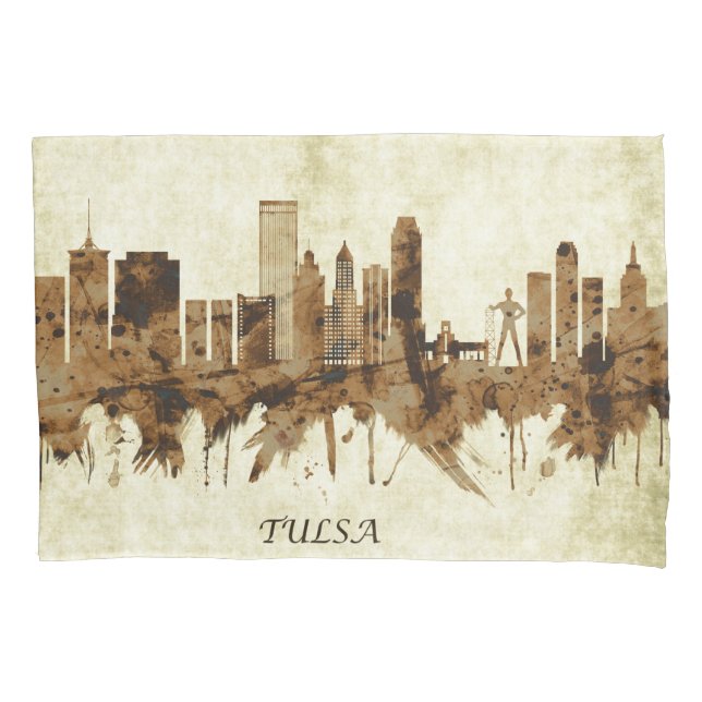 Tulsa Oklahoma Cityscape Pillowcase (Front)