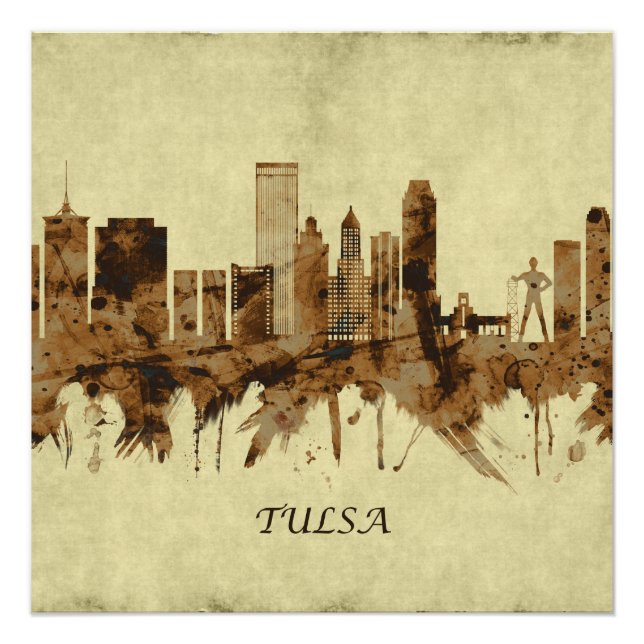 Tulsa Oklahoma Cityscape Poster (Front)