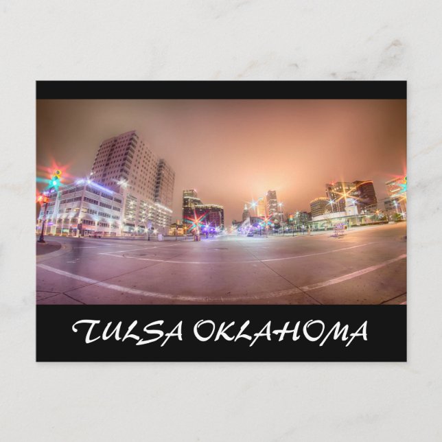 tulsa oklahoma downtown postcard (Front)
