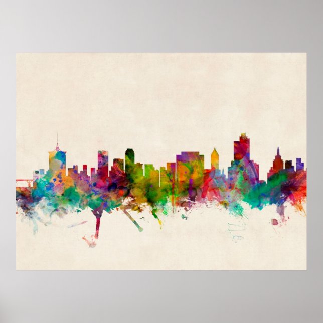 Tulsa Oklahoma Skyline Cityscape Poster (Front)