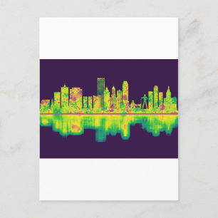 Tulsa Oklahoma Skyline Holiday Postcard