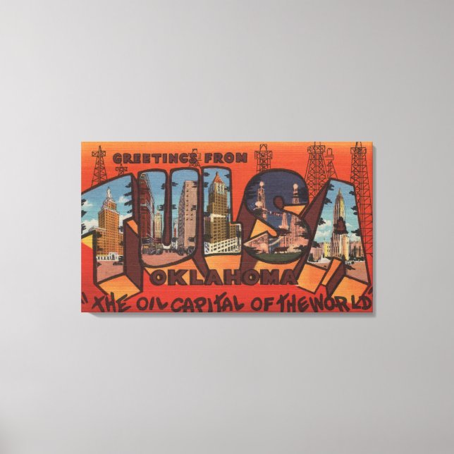 Tulsa, OklahomaLarge Letter ScenesTulsa, OK Canvas Print (Front)