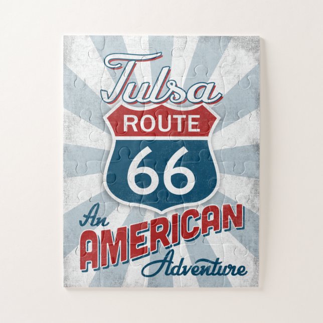 Tulsa Route 66 Vintage America Oklahoma Jigsaw Puzzle (Vertical)