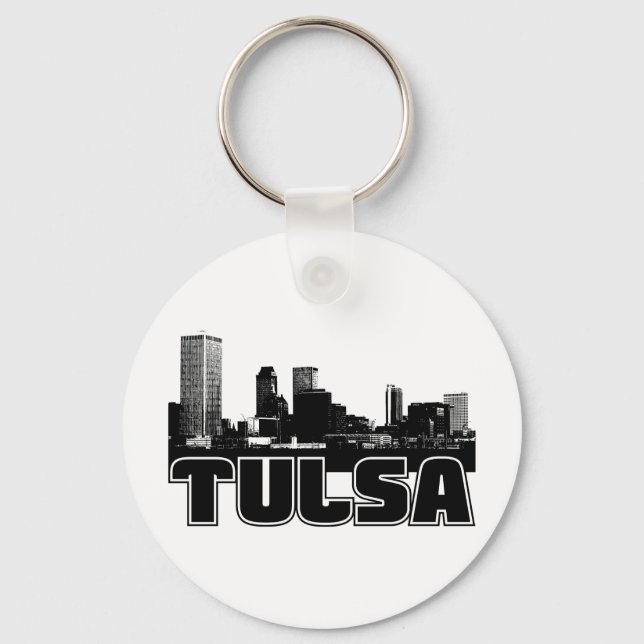 Tulsa Skyline Key Ring (Front)