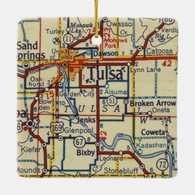 Tulsa Vintage Ceramic Ornament (Back)