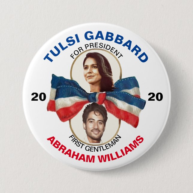 Tulsi Gabbard and Abraham Williams 2020 7.5 Cm Round Badge (Front)