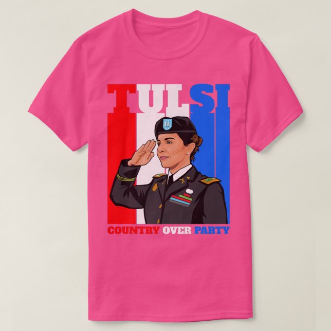 Tulsi Gabbard For President 2024 Patriot Democrat T-Shirt (Design Front)