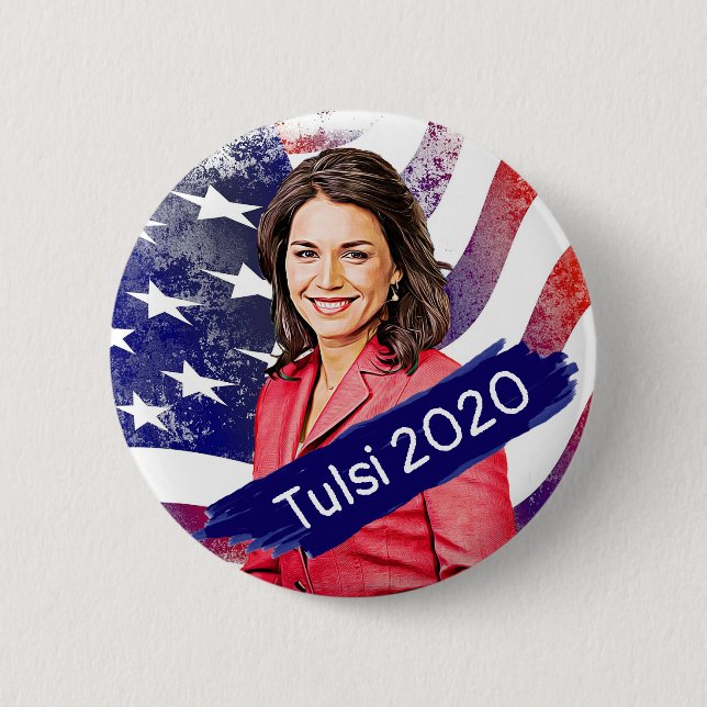 Tulsi Gabbard for Presidnet 2020 Election 6 Cm Round Badge (Front)
