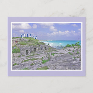 TULUM/ANCIENT MAYAN RUINS/CARIBBEAN SEA POSTCARD