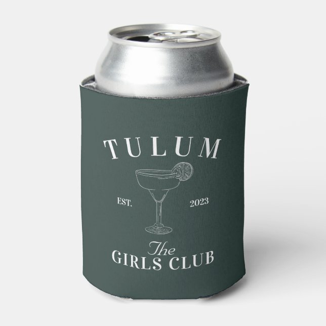 Tulum Bachelorette Girls Club Can Cooler (Can Front)
