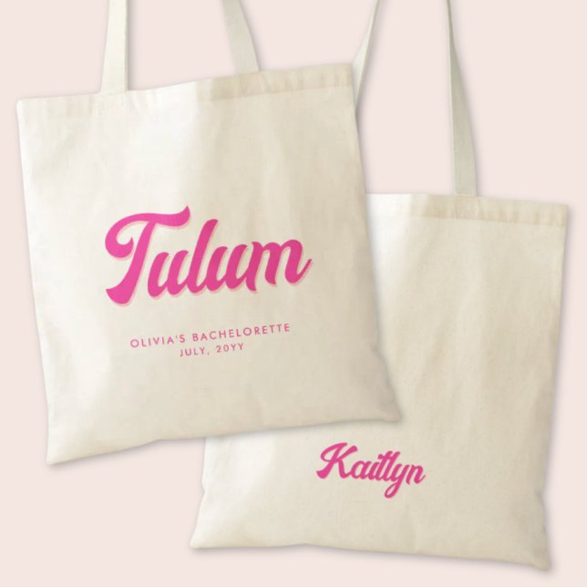 Tulum Bachelorette Party Personalised Tote Bag (Tulum Bachelorette Party Tote Bag)