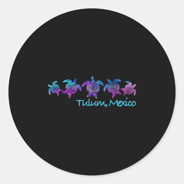 Tulum Beach Design _ Tribal Turtle Gift  Classic Round Sticker (Front)