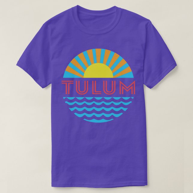 Tulum Beach Sun And Waves T-Shirt (Design Front)