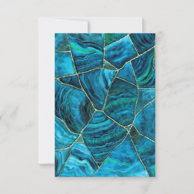 Tulum Cenote Turquoise Marble Thank You Card (Front)