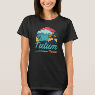 Tulum Mexico Beach Summer Surfing Sunset Palm Tree T-Shirt