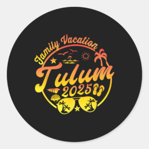 Tulum Mexico Family Vacation 2025 Summer Cruise Ma Classic Round Sticker