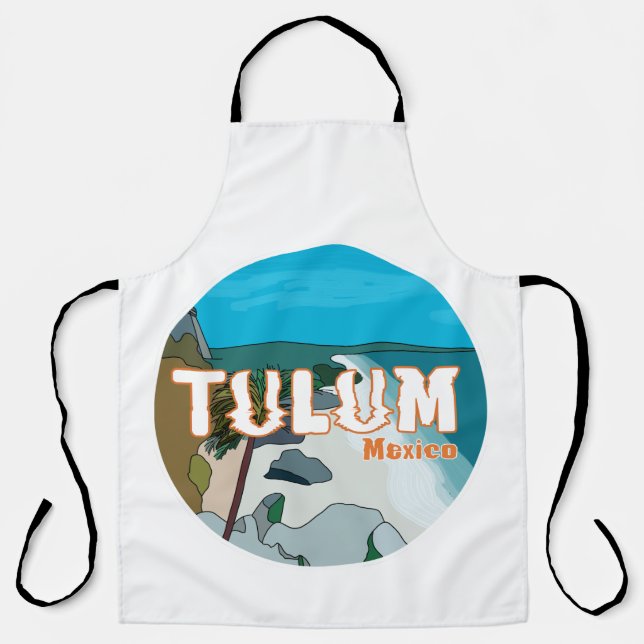 Tulum Mexico Great Gift Idea Apron (Front)