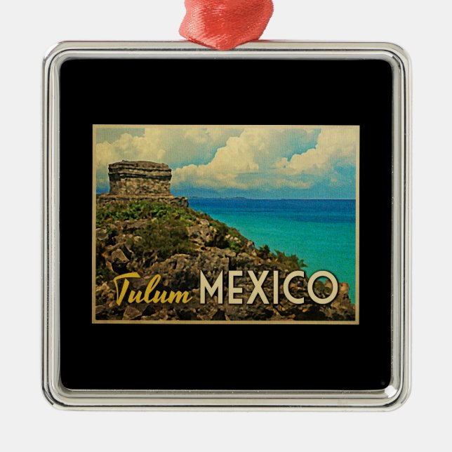Tulum Mexico Metal Tree Decoration (Front)