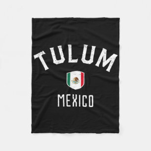 Tulum Mexico - Mexican Flag Tulum Tee  Fleece Blanket