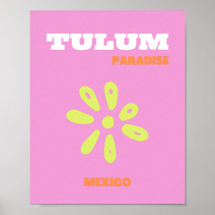 Tulum, Mexico, Preppy, Pink  Poster