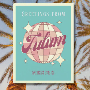Tulum Mexico Retro Vintage Party Postcard