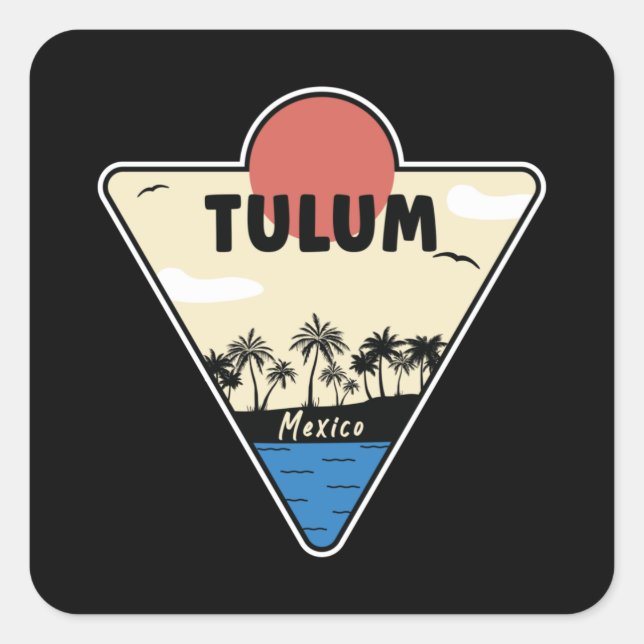 Tulum Mexico Seashore Square Sticker (Front)