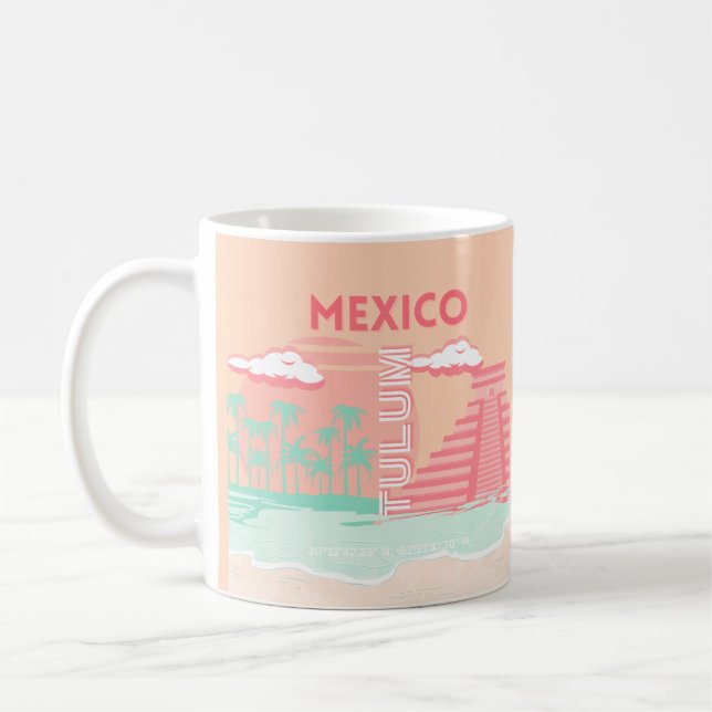 Tulum, Mexico, Travel Art Coffee Mug (Left)